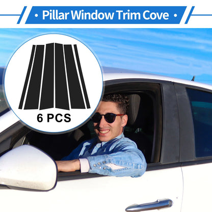 6 Pcs Door Pillar Window Trim for Land Rover Freelander 2006-2015 Black