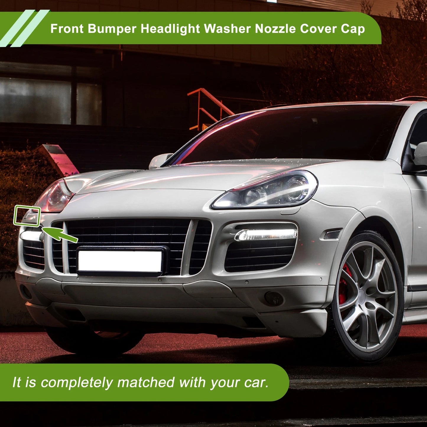 Right Washer Nozzle Cover Cap for Porsche Cayenne Silver Tone