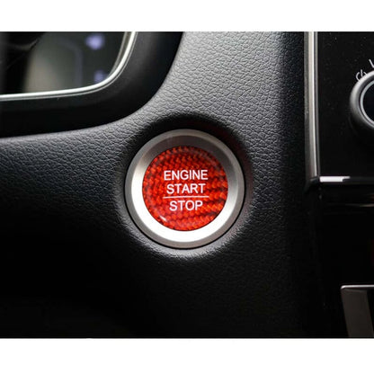 Red Carbon Fiber Engine Start Button Cover Trim Fit For Accord CRV CIVIC 2018+