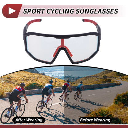 Riding Goggles Light Red Lens Black Frame PC for Motorcycle