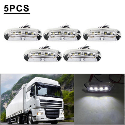 5 x LED White Side Clearance Marker Lights for Car Truck Trailer 12V