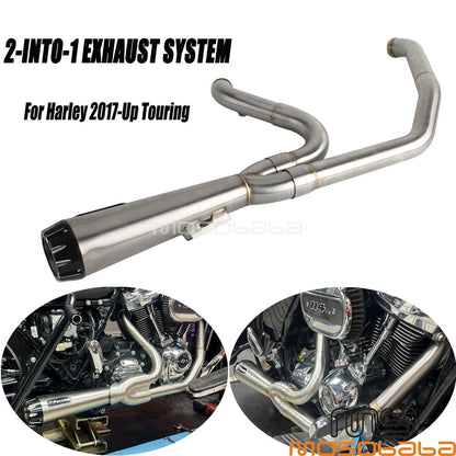 Exhaust System Muffler 2 Into 1 for Harley Touring FLHTKL FLHTKSE FLHTCUI (2014-2023)