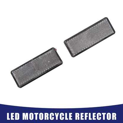 2 x Red LED Square Reflector for Motorbike