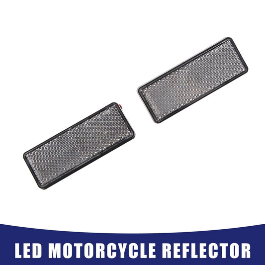 2 x Red LED Square Reflector for Motorbike