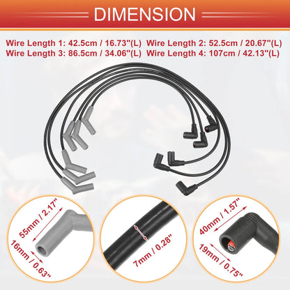 6 x Spark Plug Wire Ignition Coil Cables for Ford F-150 (2005-2008)