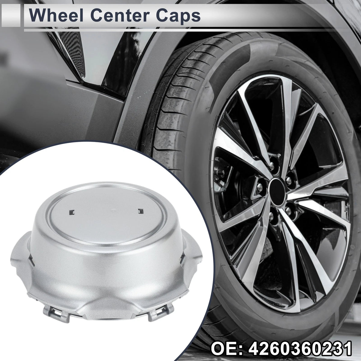 Wheel Center Caps for LEXUS LX470 (1998-2001) Silver Tone Plastic 1 x Cap