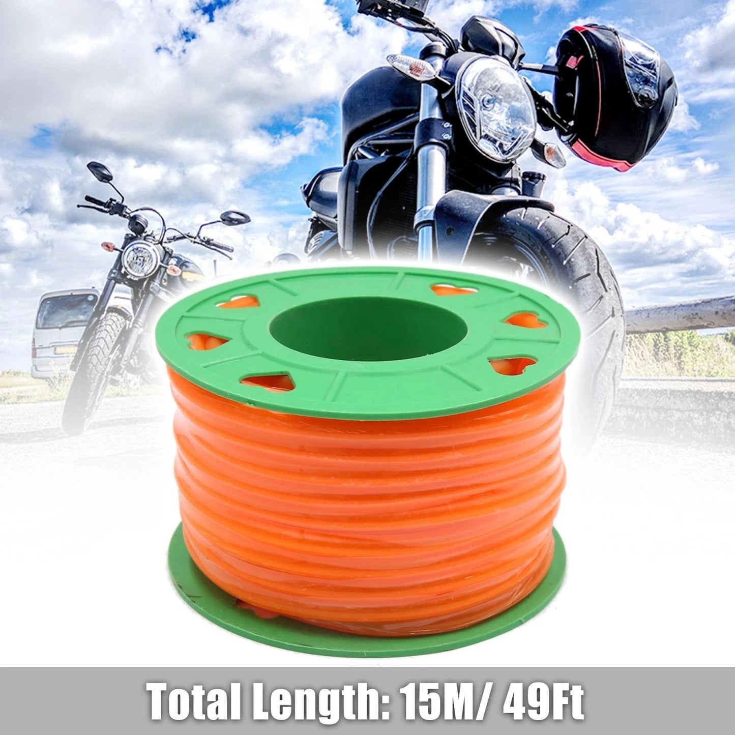 Universal 15M Motorcycle Silicone Fuel Pipe Tube Hose Orange for Universal 15M