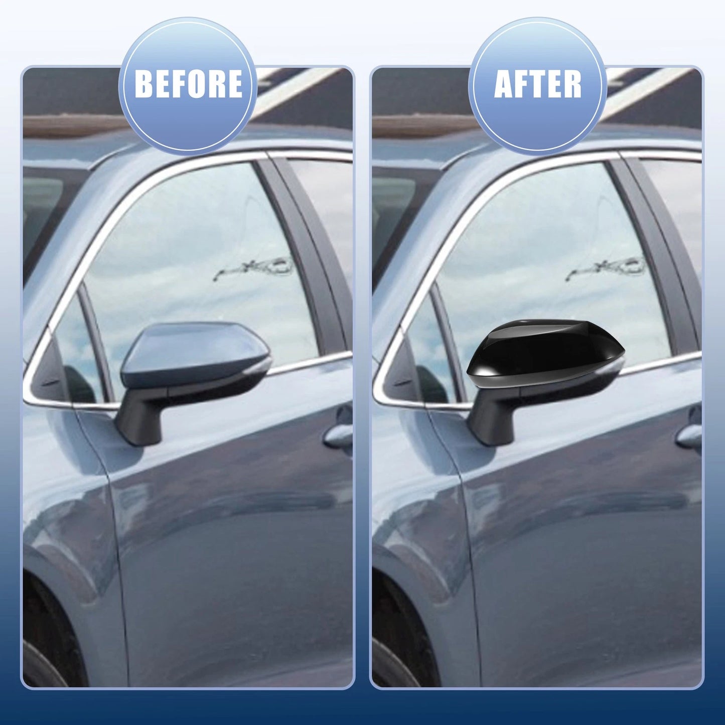 Glossy Black Side Door Rearview Mirror Cover Trim for Toyota Corolla (2019-2022)