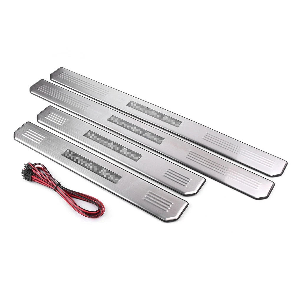 4pcs Door Sill Scuff Plates for Mercedes Benz E-Class W210 W211 W212 C-Class W204