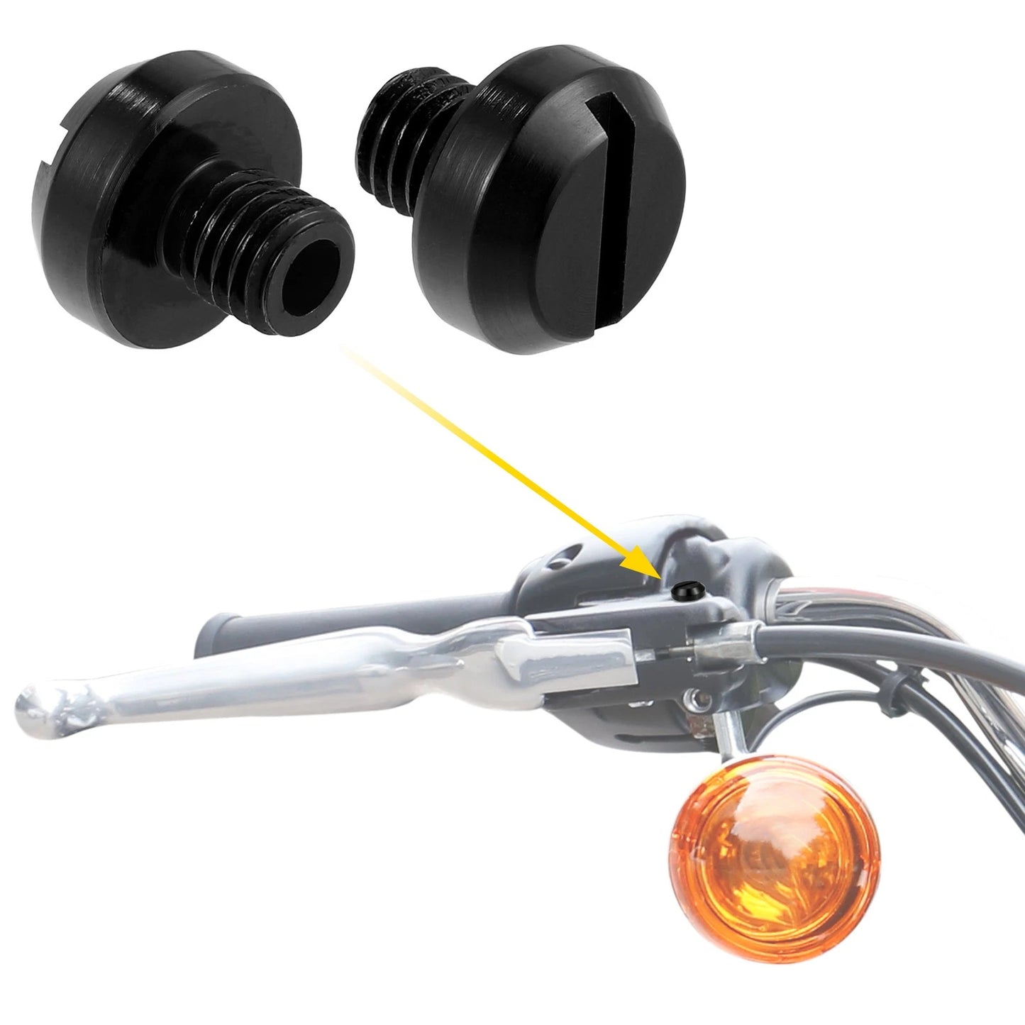 Mirror Hole Plugs / M8 / Screws Mirrors Caps Negative Black for Universal