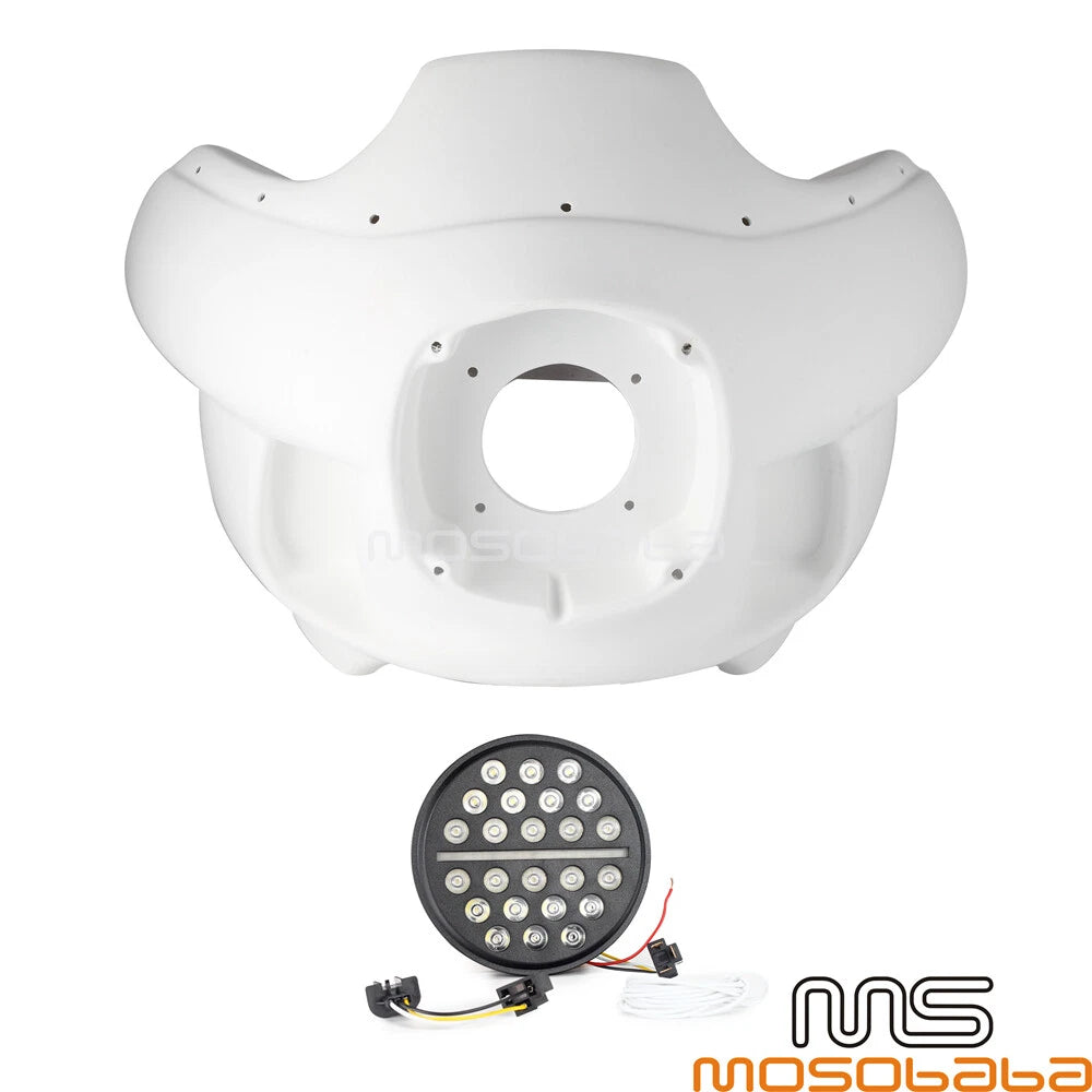 7" LED Headlight & Front Upper Fairing for Harley Dyna (2006-2017)