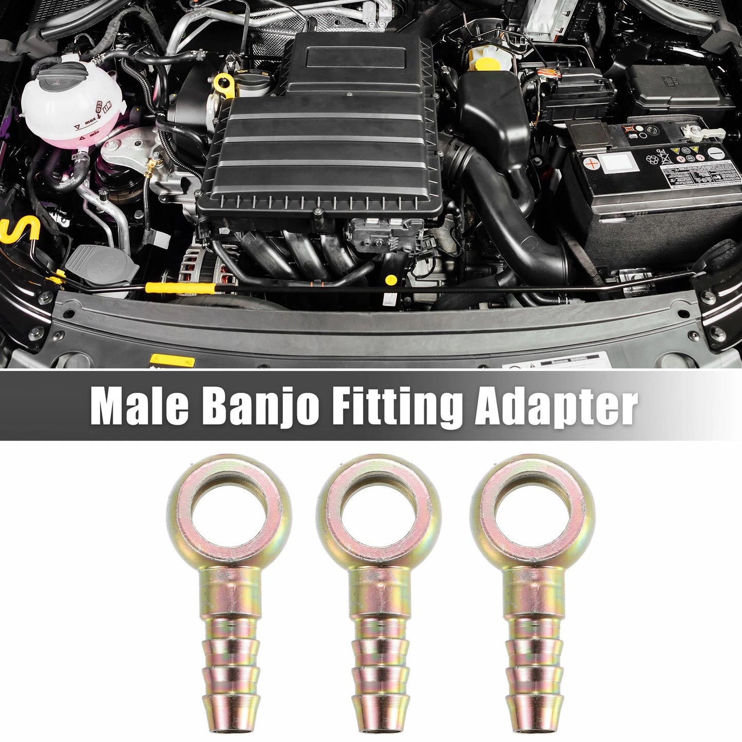 3pcs 12mm Hose Barb & 9.3mm Banjo Fitting Fuel Line Adaptor for Motorcycle Car