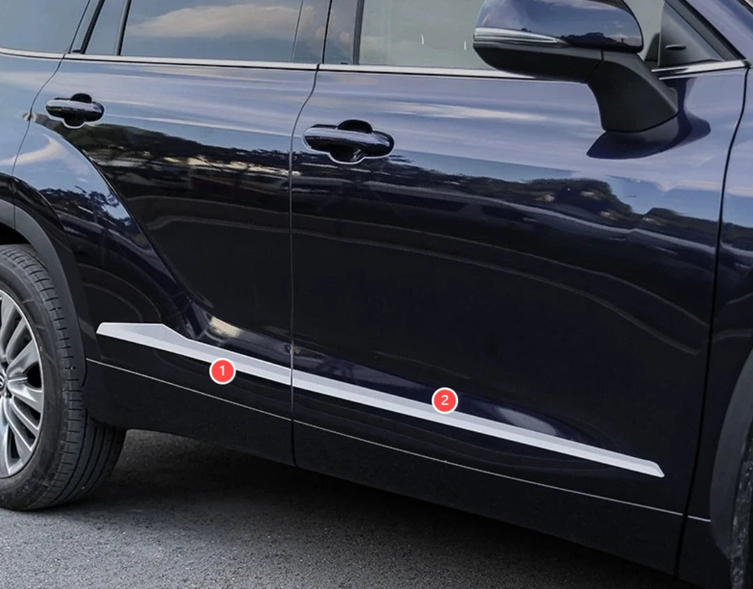 Steel Door Side Body Molding Cover Trim for Toyota Highlander (2020-2023) 4 x pcs