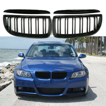 Gloss Black Front Bumper Grilles for 2005-2008 BMW E90 E91 325i 328i 330i 335i