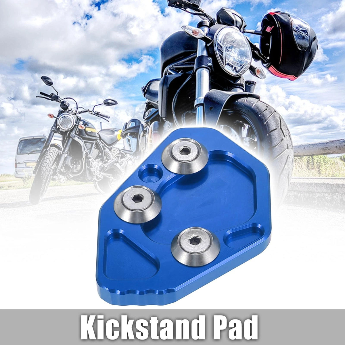 Motorcycle Kickstand Plate Pad Blue for BMW K1200S K1200R K1300S