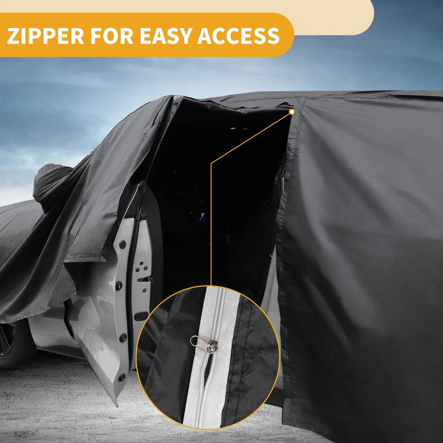 All Weather Car Cover for Ford E-Series (190T-PU, Black)