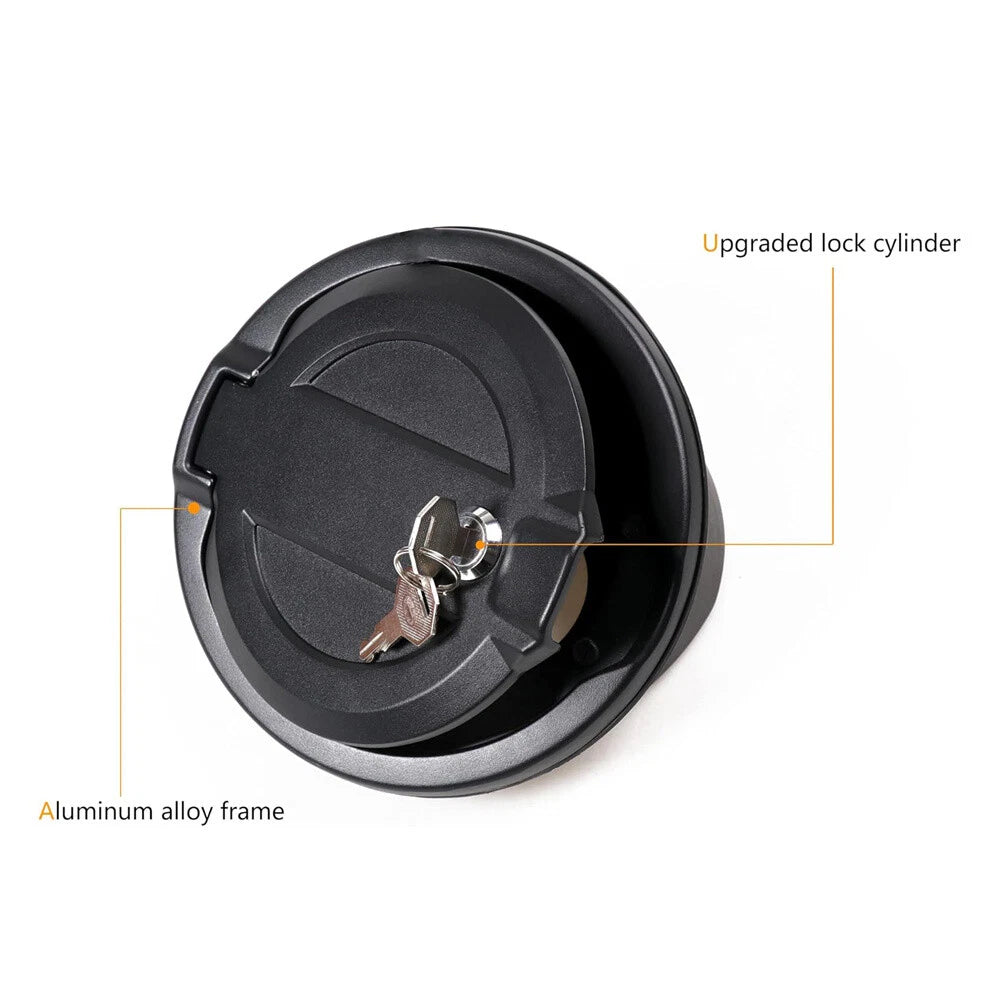 Locking Gas Tank Cap Fuel Filler Door Cover for 2018-2023 Jeep Wrangler JL