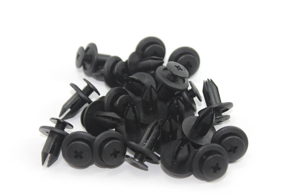 25x6mm M6 / Moto Tete De Fourche Plastique Vis Rivet Clips /