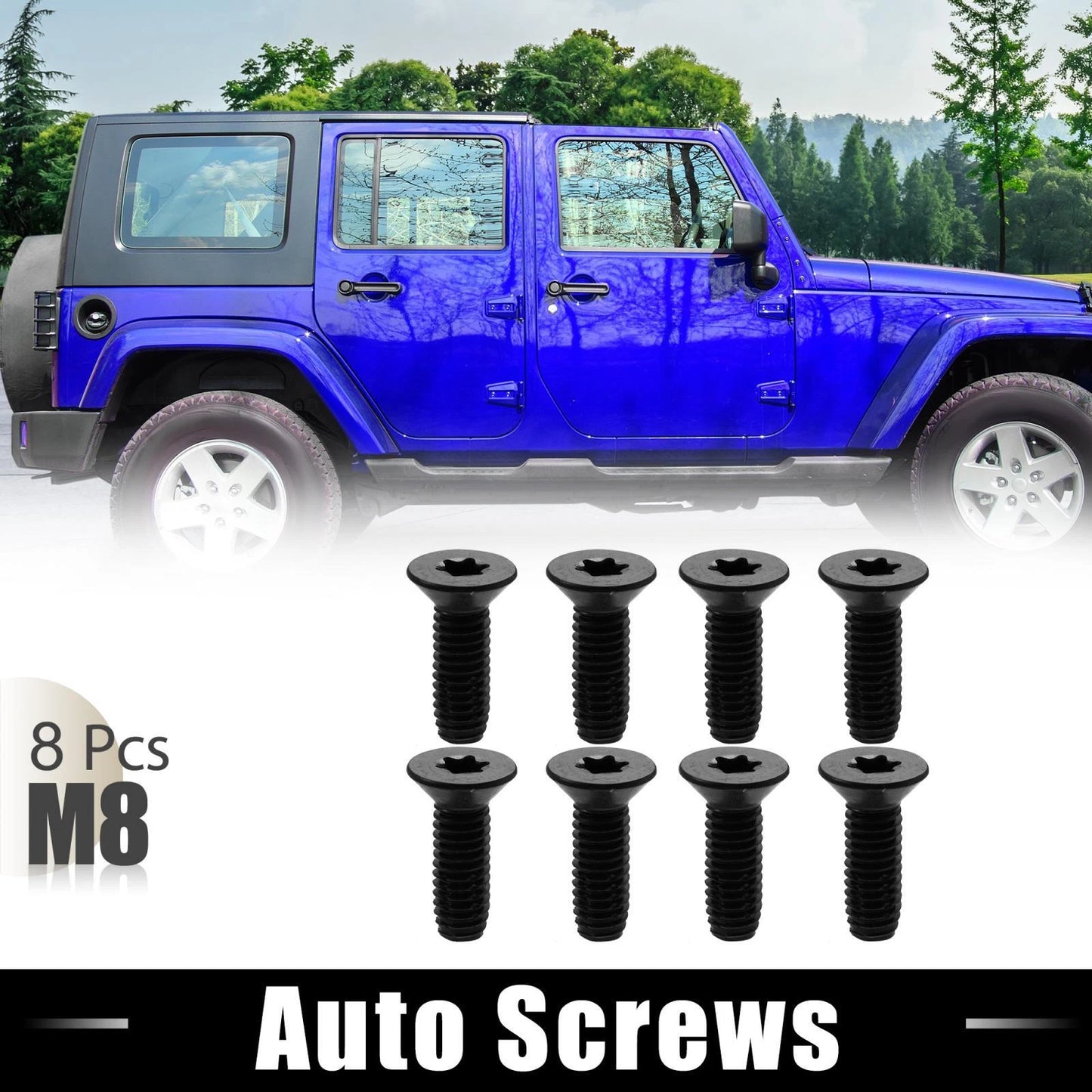 8pcs Car Screws for Jeep Wrangler CJ7 YJ TJ Tailgate Door Bolts (76-06)