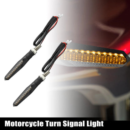 2pcs Motorcycle Flowing Turn Signal Lights Amber Light 12V LED Blackened Shell for Make Model