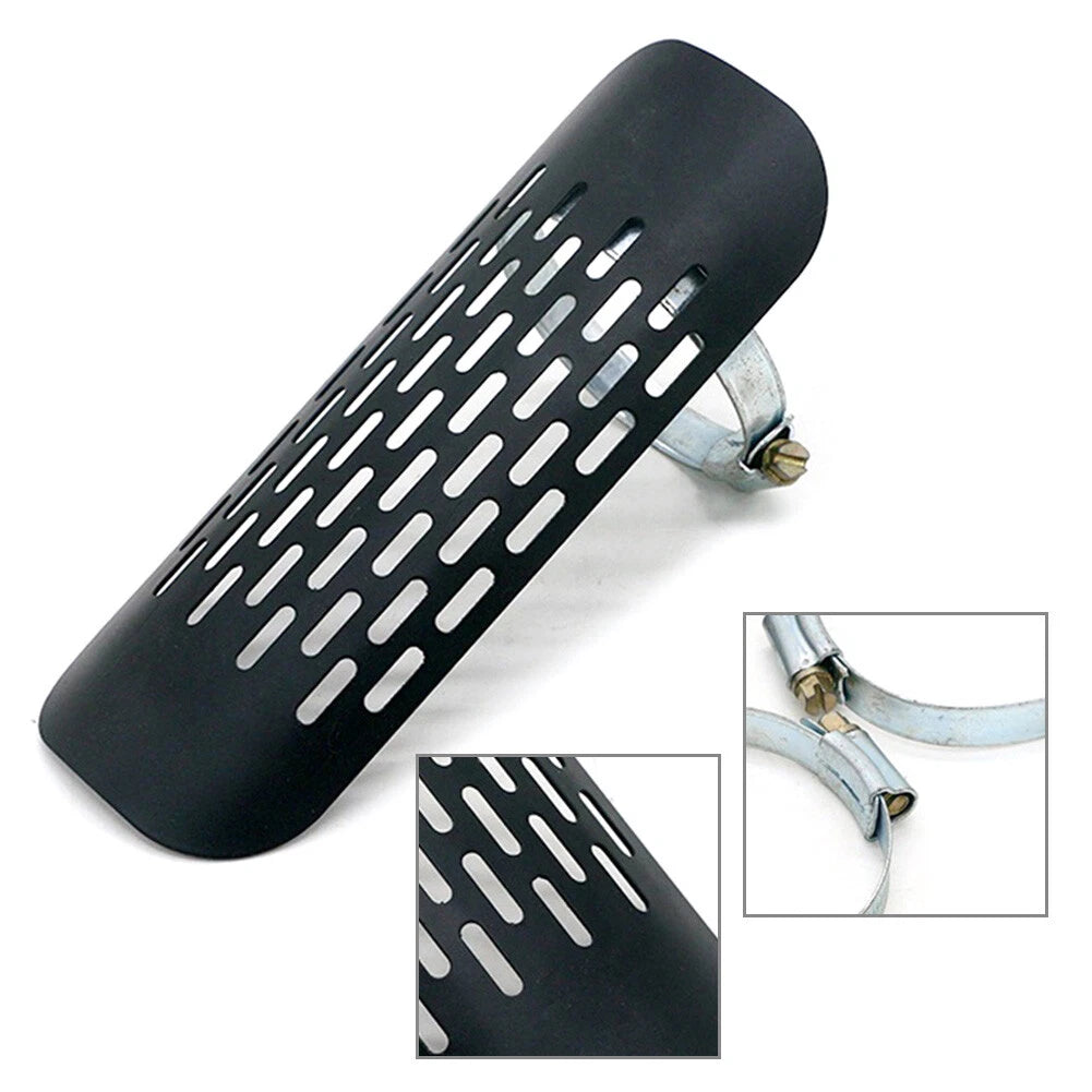 Black Motorcycle Exhaust Muffler Pipe Heat Shield Cover for Universal Models