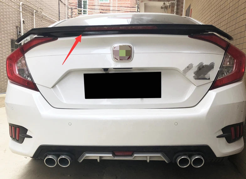 Light Gloss Black RS Spoiler Wing for Honda Civic 4DR Sedan (2016-2021)