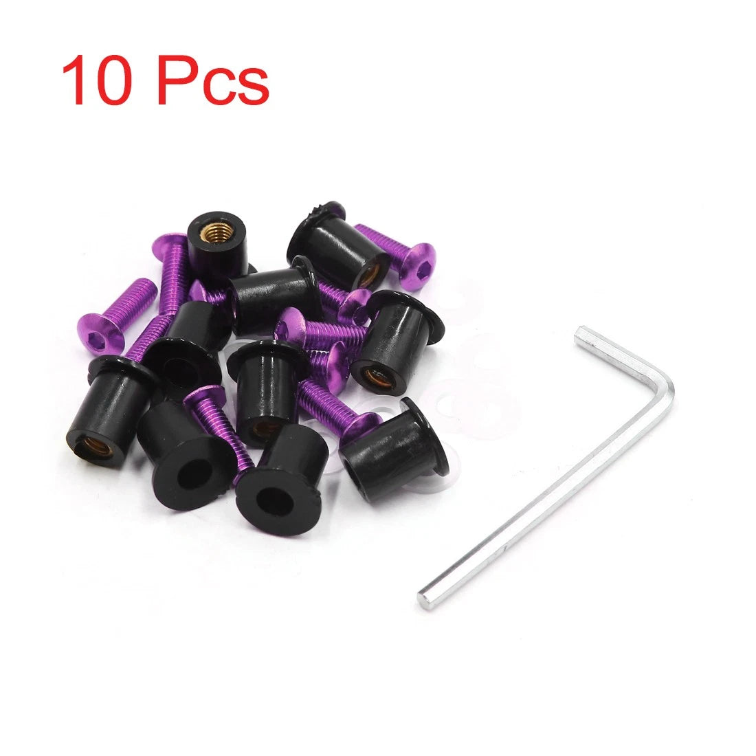 10 x M5 x 15mm Nut Bolt Screws for Motorcycle Windscreen