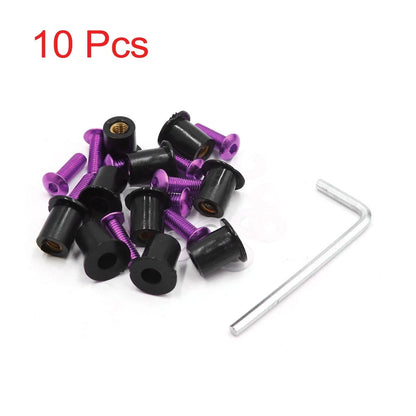 10 x M5 x 15mm Nut Bolt Screws for Motorcycle Windscreen