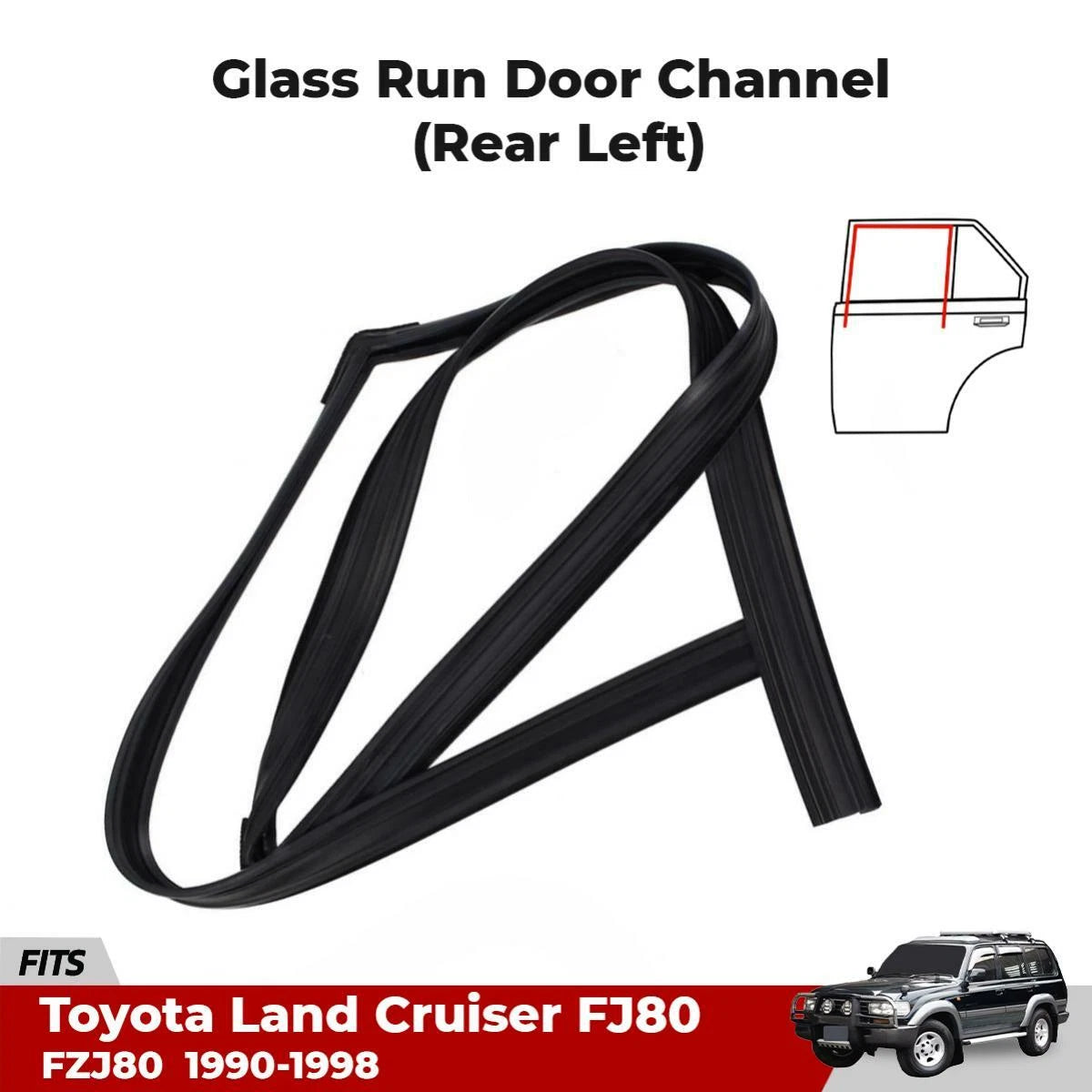 Left Rear Door Glass Run Channel Fits Toyota Land Cruiser FZJ HZJ FJ80 1990-98