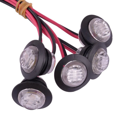5 x Mini Round 12V 3/4" LED Side Marker Bullet Lights for Car Trailer Truck