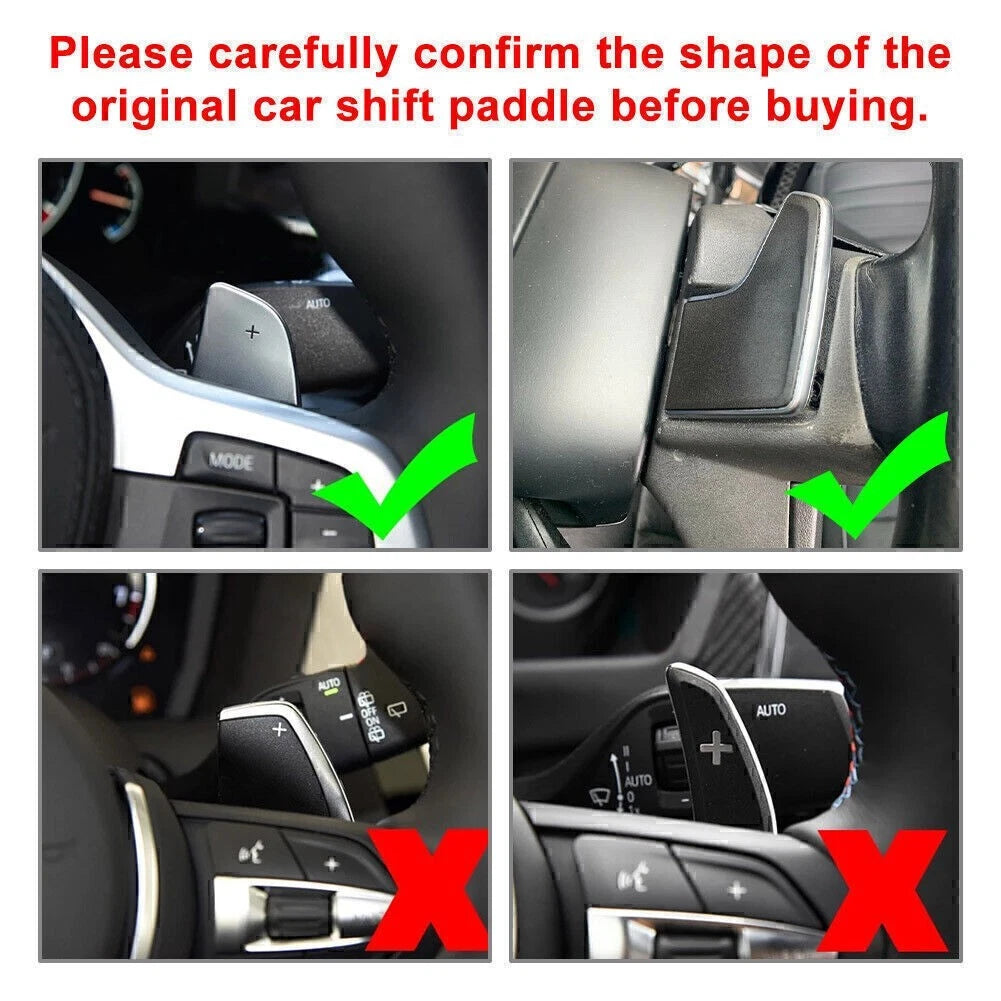 Silver Steering Wheel Paddle Shifter Extensions for BMW 5 7 Series X3 X4 X5 (2001-2023)