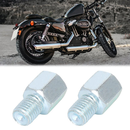 2 x 8mm RH to 10mm RH Rearview Mirrors Adapter Silver Tone for Motorcycle Bike