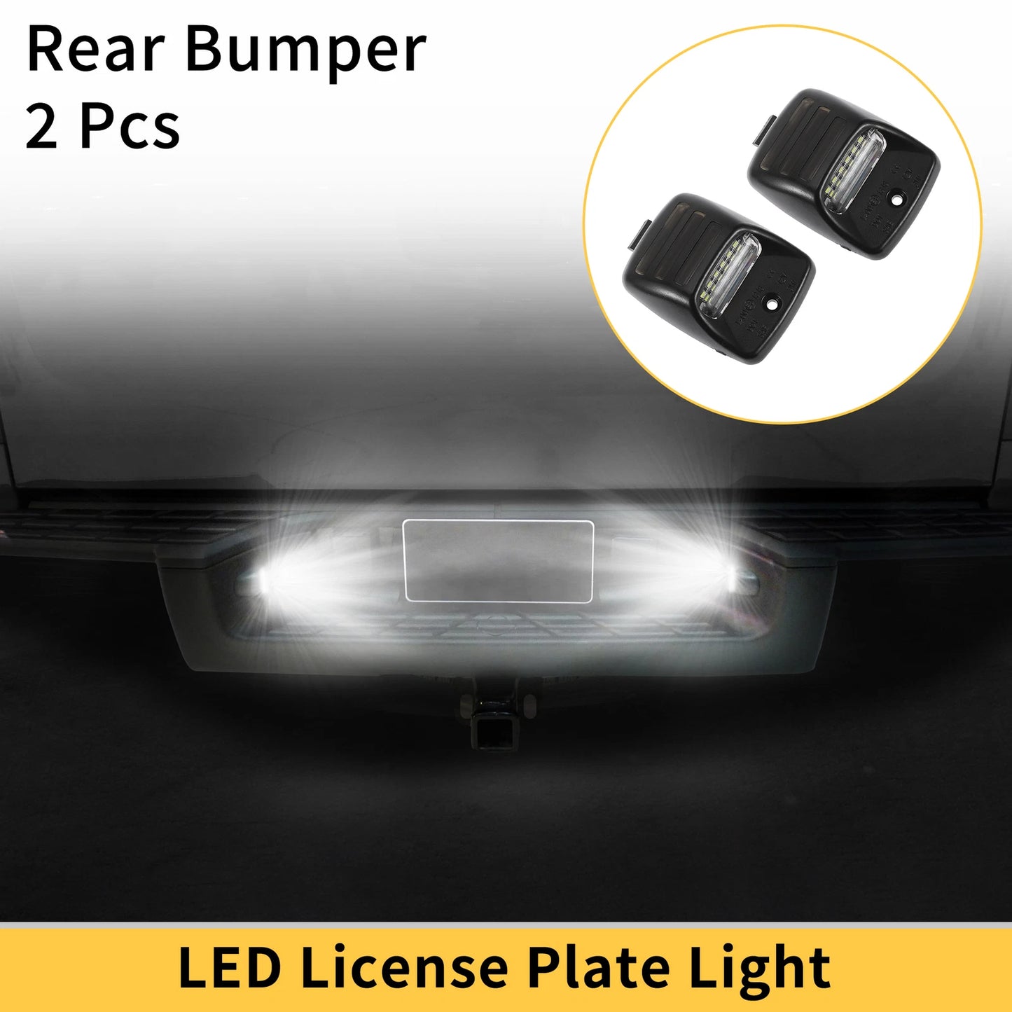 2 x License Plate Light Tag Lamps for Toyota Tundra (2000-2013) Clear Lens