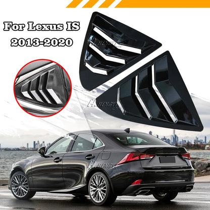 Gloss Black Rear Louver Vent Shade Shutter Cover for Lexus IS300 (2013–20)
