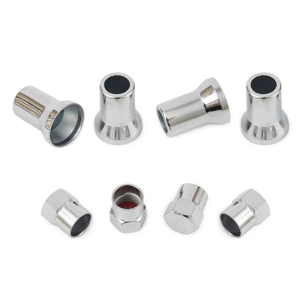 Valve Stem Hex Cap+Sleeve Cover Chrome Car Truck Tire Wheel Tyre
