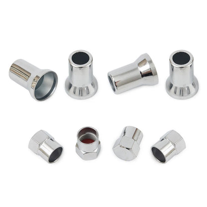 Valve Stem Hex Cap+Sleeve Cover Chrome Car Truck Tire Wheel Tyre