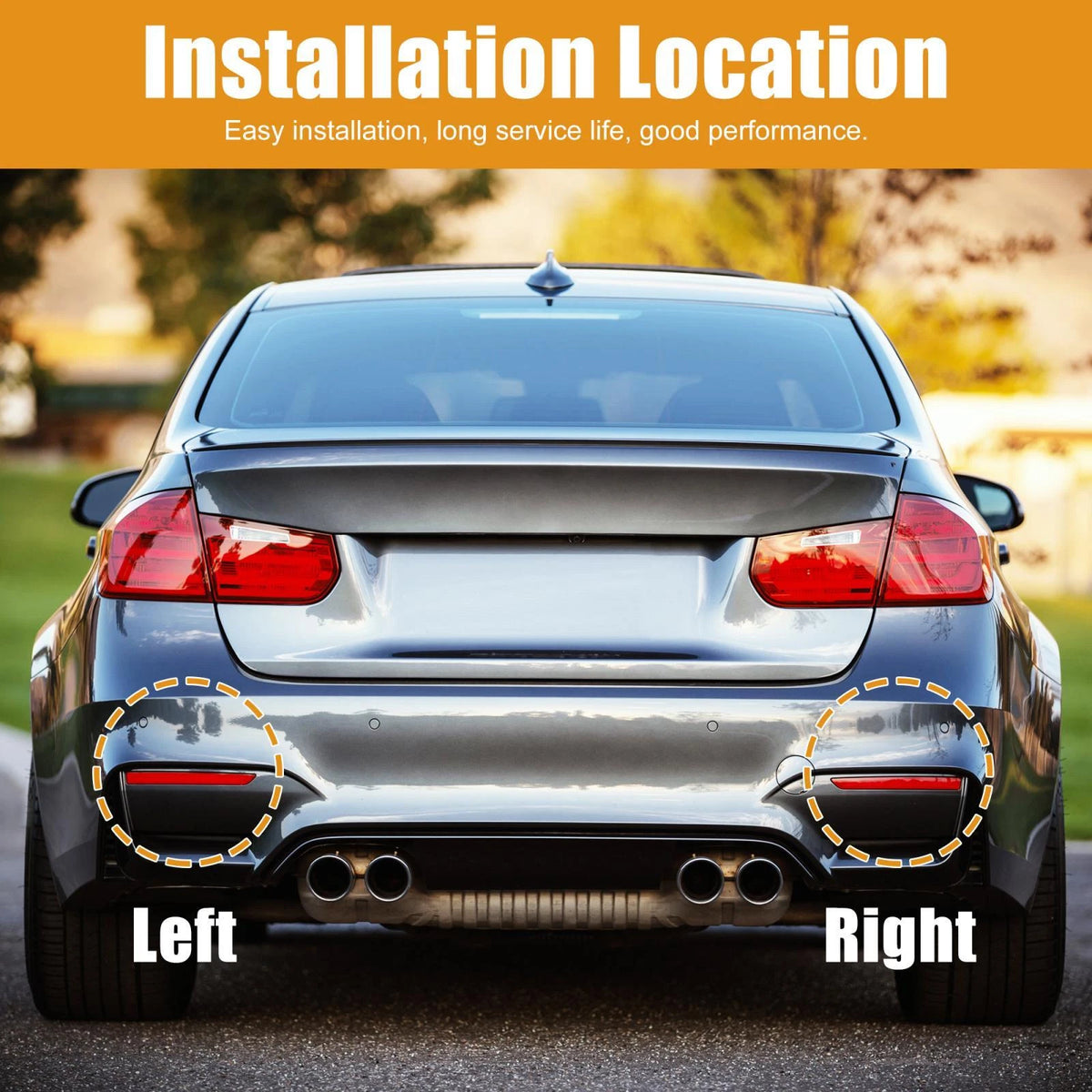 Rear Bumper Reflector Strip Cover 2 x Left Right for BMW 440i (2017-2020)