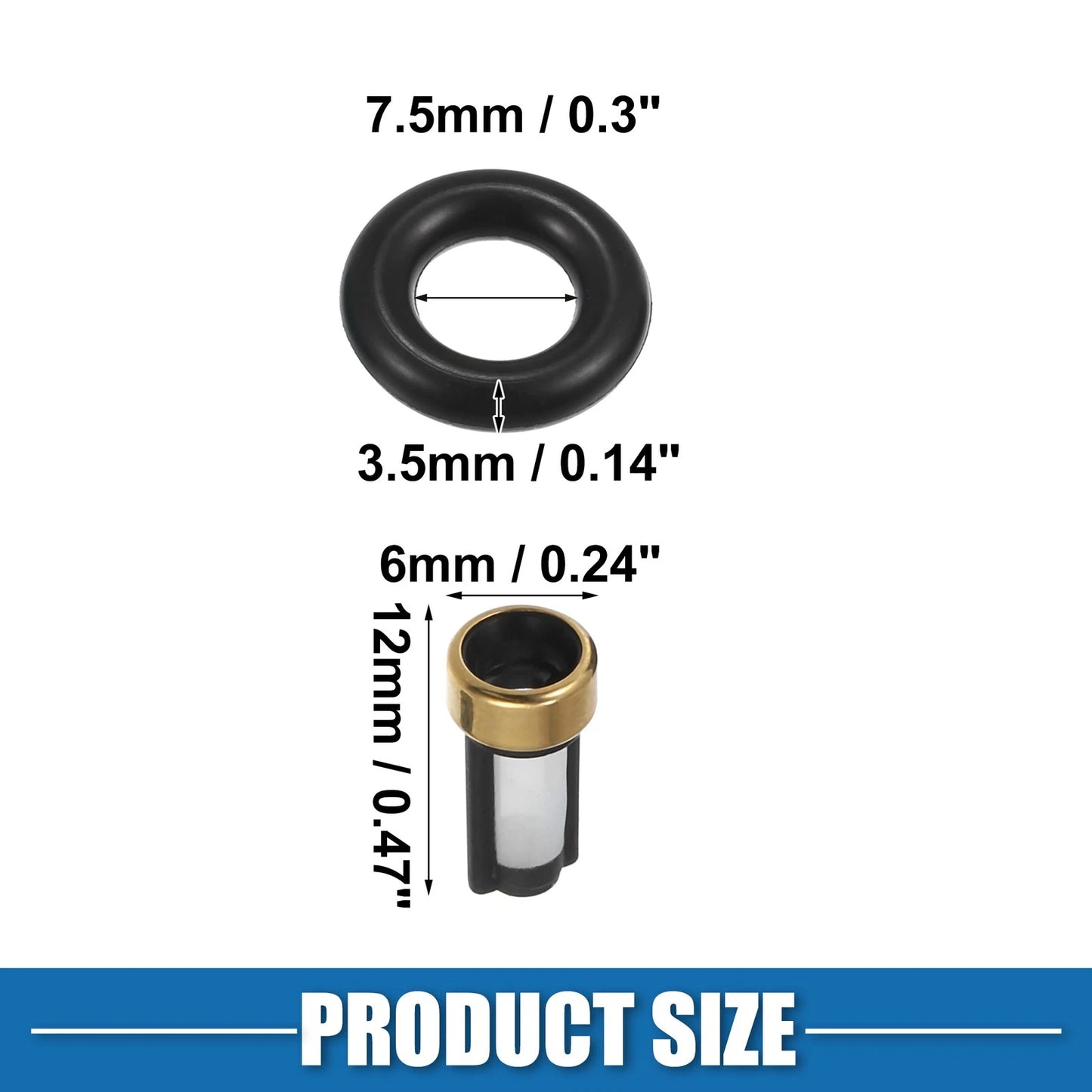 6 x Fuel Injector O-Rings Seals with Micro Filters for BMW X3 X5 (2004-2010)