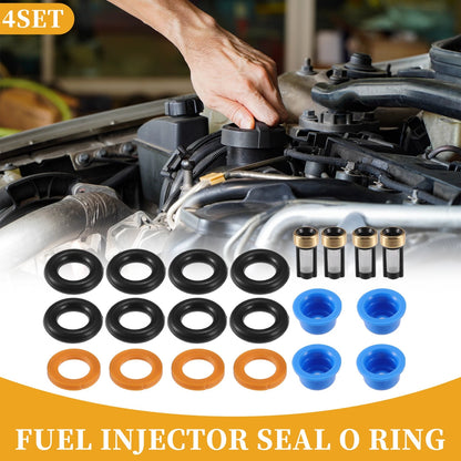 Fuel Injector Seal O Ring for Ford Thunderbird (NBR Rubber, 4 x Sets)