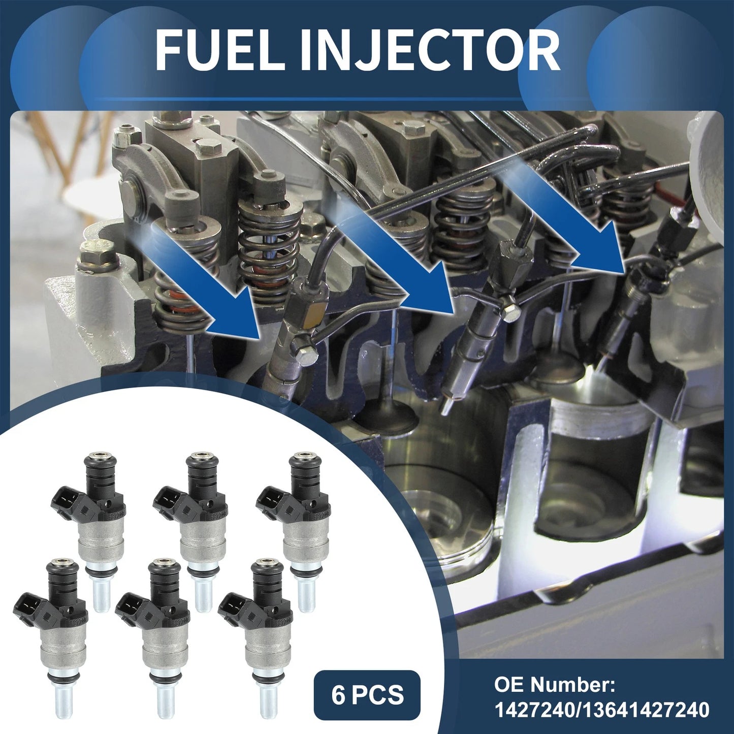 Fuel Injector 6 Pcs for BMW E60 520i 525i (2003-2010)
