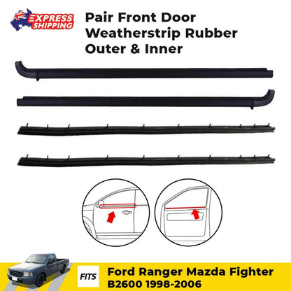 Outer Inner Weatherstrip Door Belt Rubber Fits Mazda Bravo B2600 UTE 1998 - 2006
