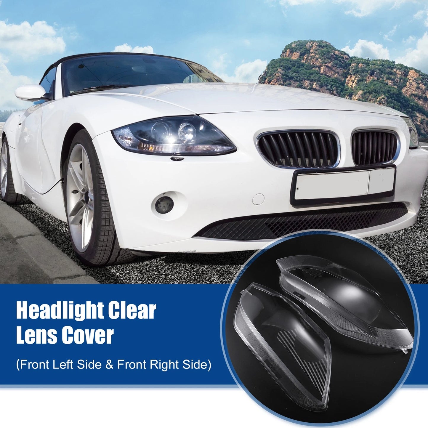 Headlight Clear Lens Shell Cover for BMW Z4 E85 (2003-2008)