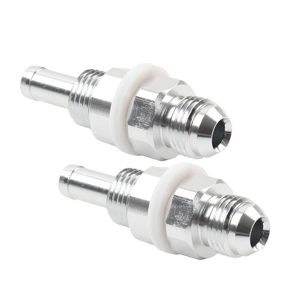 6AN Male Flare Bulkhead to 5/16" Hose Barb Fuel Tank Fittings