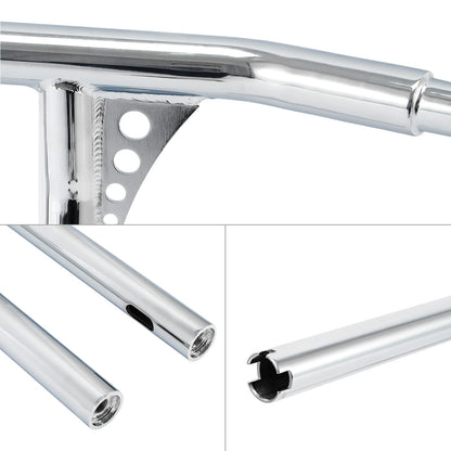 Chrome Rise 1-1/4 T-Bar Handlebar for Harley Road King Softail Deluxe