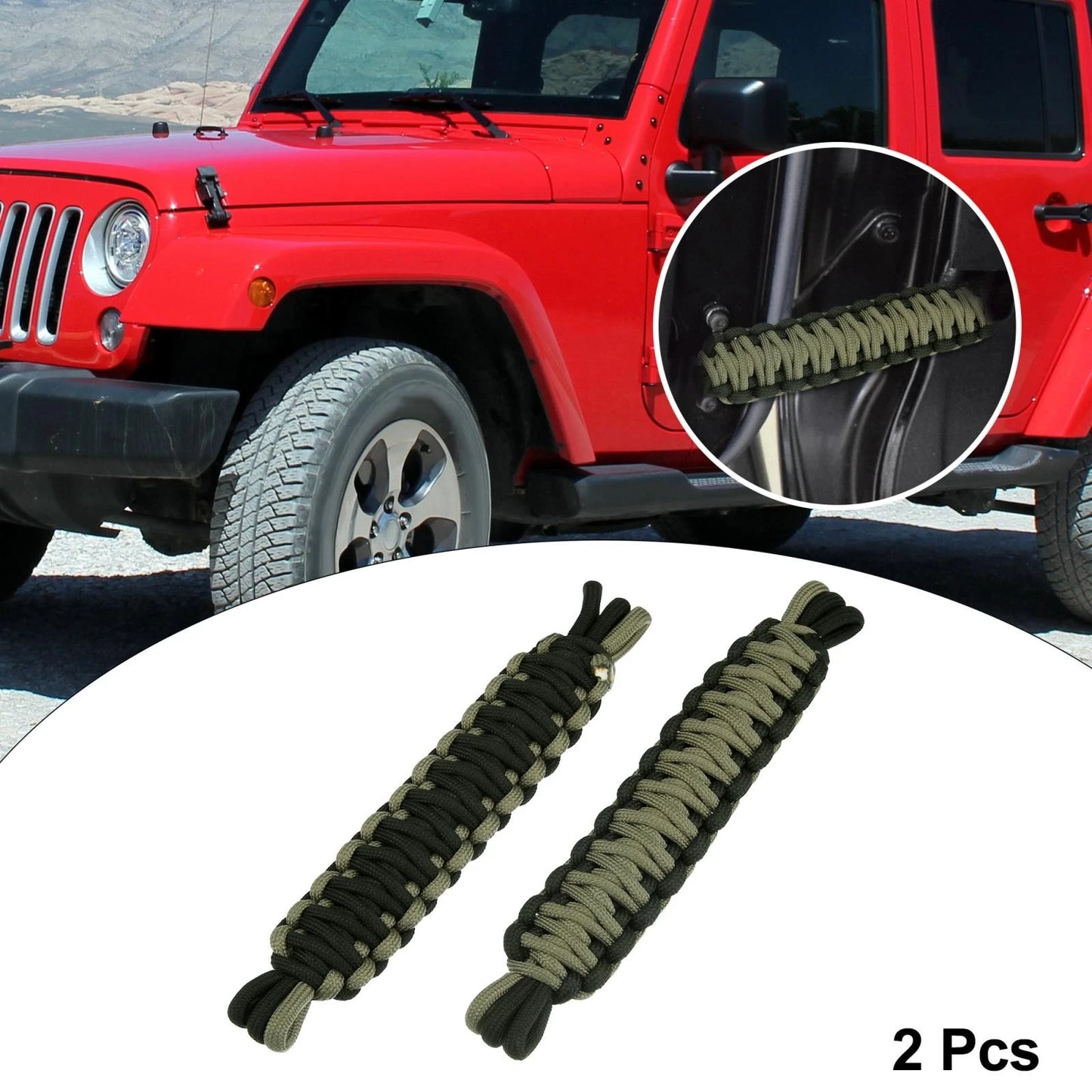 Nylon Door Limiting Check Straps for Wrangler TJ (1987-2021) Black/Green