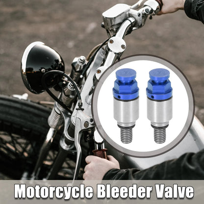 2 x M5x0.8 Motorcycle Screw Fork Air Bleeder Valve Blue for Honda Yamaha