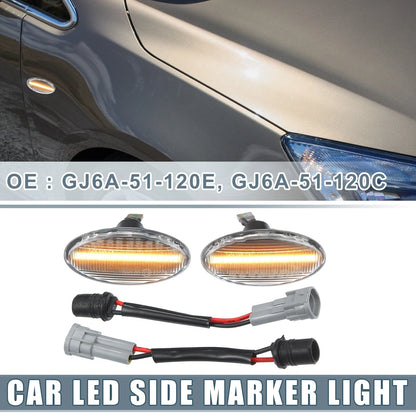 LED Side Marker Amber Light for Mazda 3 (2004-2009) - Clear Lens 1 Pair