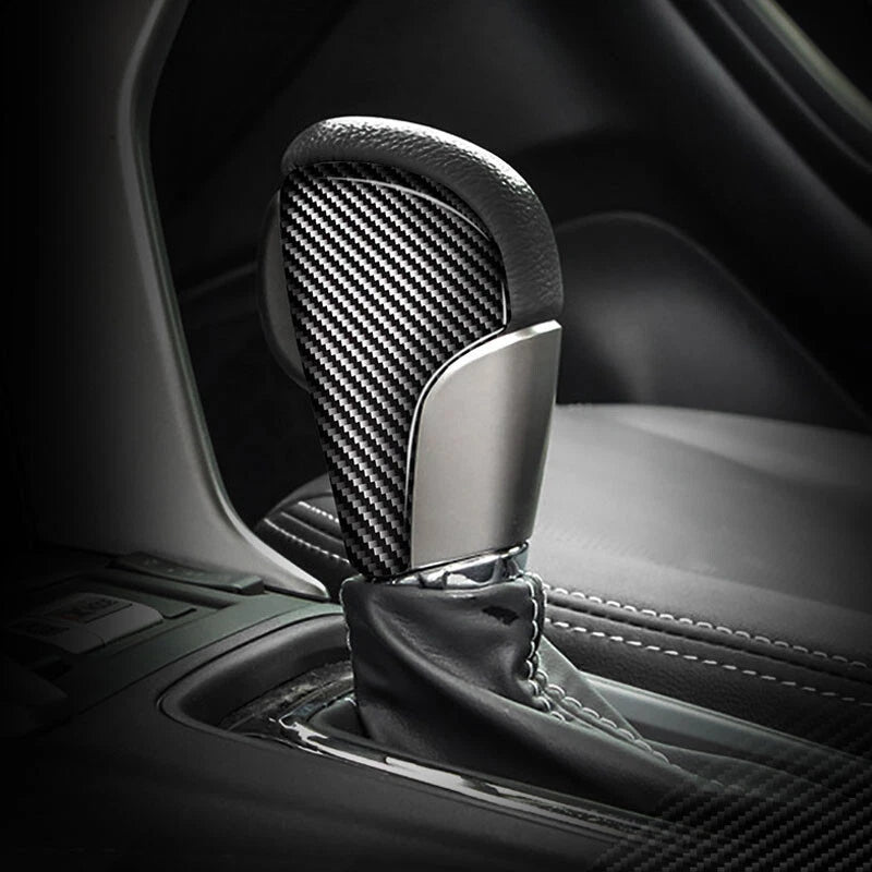 Car Carbon Fiber Side Gear Shift Knob Cover Trim Fit For Subaru Forester 2013-18