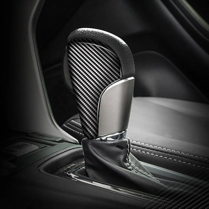 Car Carbon Fiber Side Gear Shift Knob Cover Trim Fit For Subaru Forester 2013-18