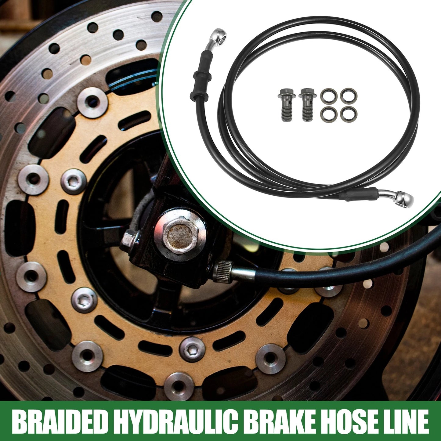 130cm Braided Hydraulic Brake Line Oil Hose 1 Set for Motorcycle